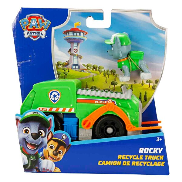 Paw Patrol Rocky Figürü ve Geri Dönüşüm Kamyonu