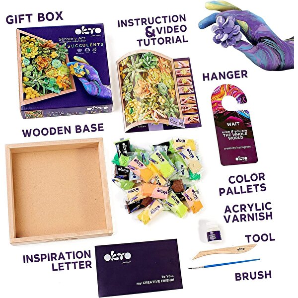 OKTO Succulents Energy 3D Duyusal Sanat Seti