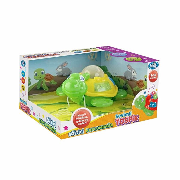 Sesli ve Işıklı Çarp Dön Sevimli Tospik Eğitici Kaplumbağa Yeşil