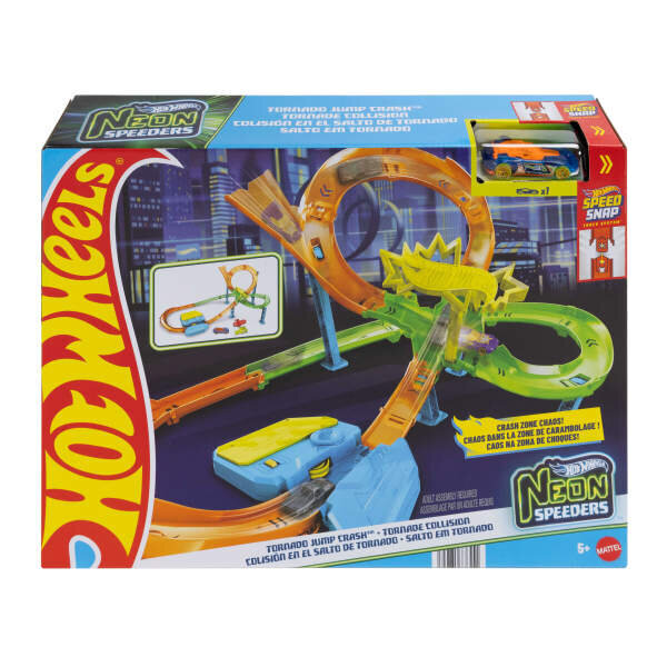 Hot Wheels Akrobasi Pistleri Neon Yarışçılar Kasırga Çarpışması Pist Seti JMG50