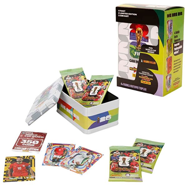 FIFA World Cup 2026 Adrenalyn XL Trading Card Metal Kutu Beyaz