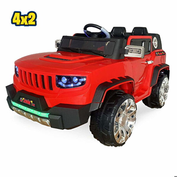 İznik 12 Volt Çift Kişilik Uzaktan Kumandalı Akülü Araba Kırmızı