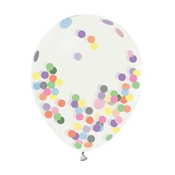 Şeffaf Konfetili Balon 4'lü