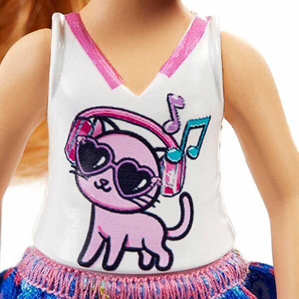 Barbie Chelsea Kedi Desenli Tişörtlü Bebek FRL82