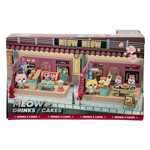 Sesli ve Işıklı Minyatür Kedi Cafesi Seti