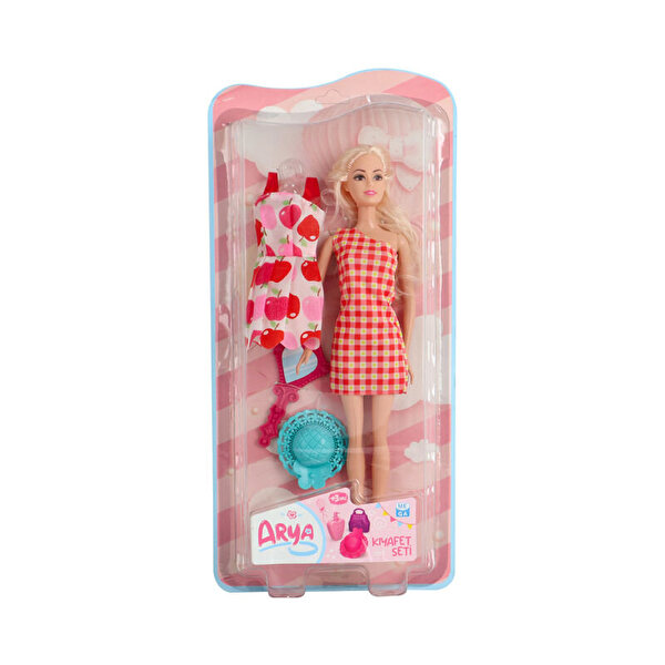 Arya Elbiseli Kıyafet Seti̇ Kare Desen Elbiseli