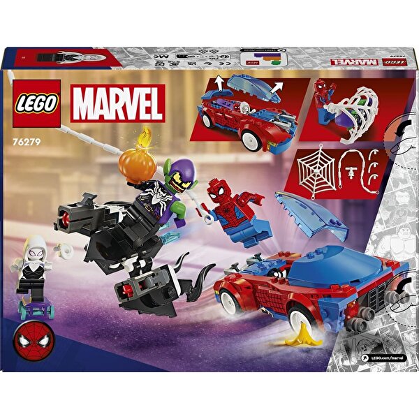 LEGO Marvel Örümcek Adam Yarış Arabası ve Venom Green Goblin 76279