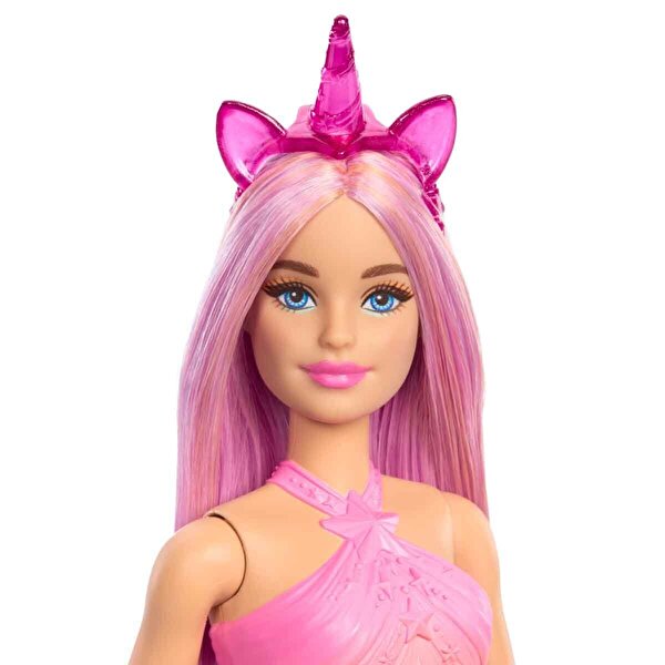 Barbie Unicorn Temalı Pembe Saçlı Bebek HRR13