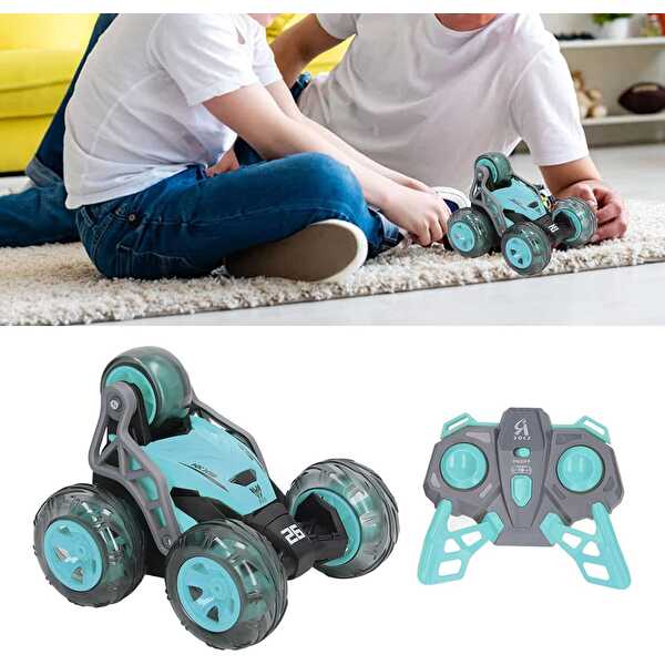 Uzaktan Kumandalı Led Işıklı ve Müzikli Akrobat Araba 360° Dönebilen Stunt Araba Yeşil