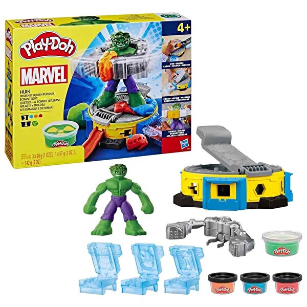 Play Doh  Marvel Hulk Ez ve Sıkıştır Oyun Hamuru Seti F9826