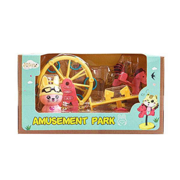 Sevimli Kedi Parkı Dönme Dolap Sarı Şapkalı Kedi