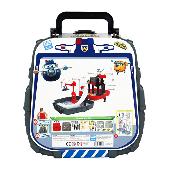 Harika Kanatlar Çantalı Süper Garaj Set Kırmızı