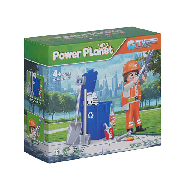 Power Planet Temizlik Görevlisi Figürlü Yapı Blok Oyuncak Seti C