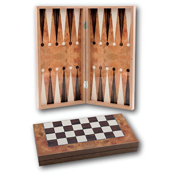 Klasik Gül Desenli El Yapımı Tavla