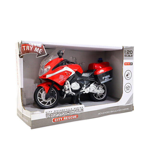 Sesli Işıklı Kırmızı İtfaiye Motosikleti