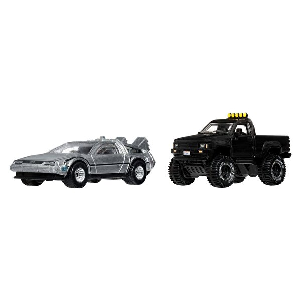 Hot Wheels 2'li̇ Premi̇um Araba Back to the Future Time Machine & 1987 Toyota Pickup Truck JHW48