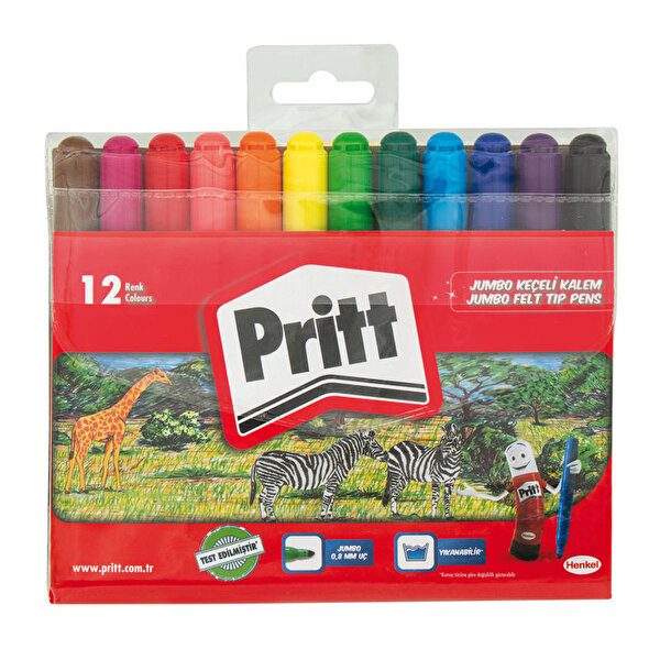 Pritt 12 Renk Jumbo Keçeli Kalem