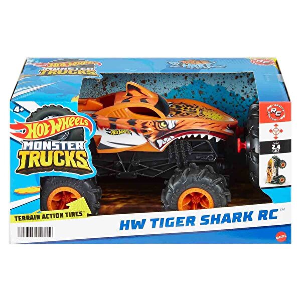Hot Wheels Monster Trucks 1:24 Tiger Shark Uzaktan Kumandalı Araba HNV03