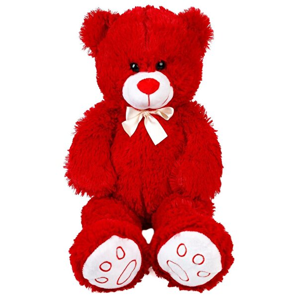 Papyonlu Peluş Ayı Kırmızı 75 cm.