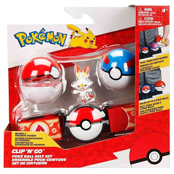Pokemon Clip 'N' Go Pokeball S15 Kemer ve Figür Seti̇ Kırmızı
