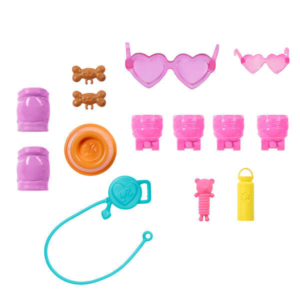 Barbie Pets Paten Macerası Bebek ve Sevimli Köpek Oyun Seti JMJ44