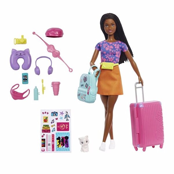 Barbie Brooklyn Seyahatte Bebeği ve Aksesuarları HGX55