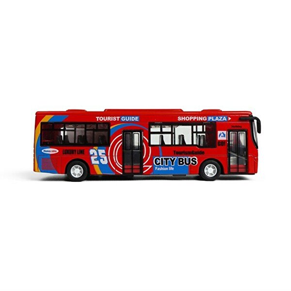 Sesli Işıklı Die Cast Otobüs Kırmızı