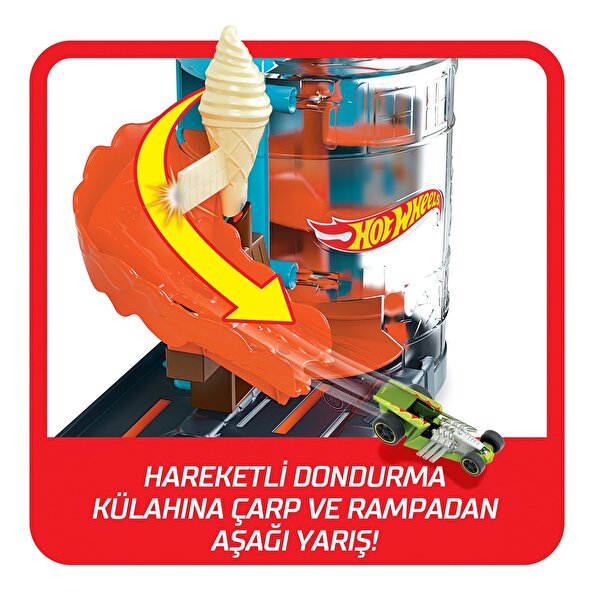 Hot Wheels Şehir Otoparkı Oyun Seti Ice Cream Meltdown GPD08