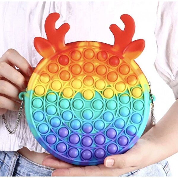 Gökkuşağı Pop It Çanta 19 cm.