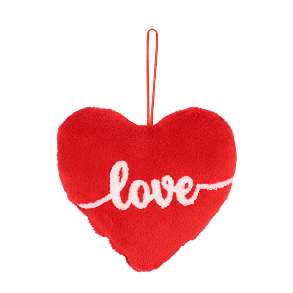 Love Nakışlı Kalpli Yastık 15 Cm Peluş
