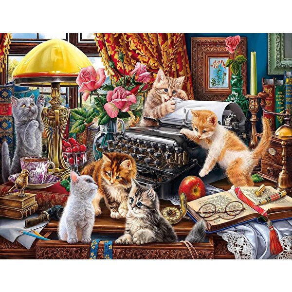 Ks Games Kittens İn The Writers Office 500 Parça Puzzle