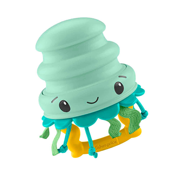 Fisher Price Deniz Dostları 2'si 1 Arada Silikon Çıngırak Jellyfish JHB57