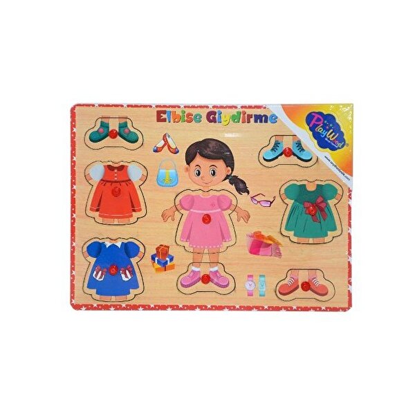 Playwood Ahşap Tutmalı Elbise Giydirme Puzzle