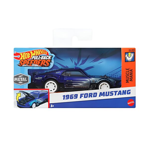 Hot Wheels Pull-Back Speeders 1:43 Arabalar 1969 Ford Mustang HWH51