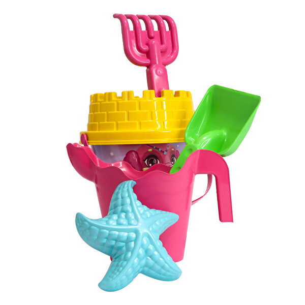 2015 Mas Resimli Çantalı Yuvarlak Kova Kırmızı