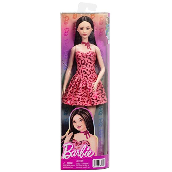 Barbie Leopar Elbiseli Fashionistas Bebeği JJN59