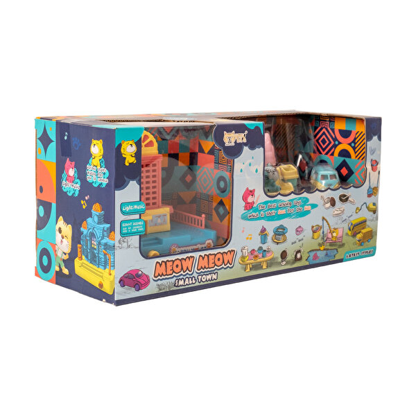 Sesli Işıklı Şehir Seti Pembe Kedili Park Seti