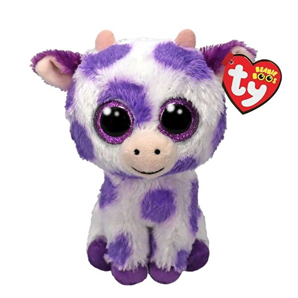 TY Beanie Boos Ethel Mor Benekli İnek 15 Cm