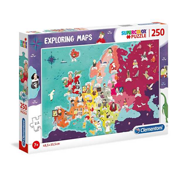 Clementoni Exploring Maps Puzzle Great People in Europe 250 Parça