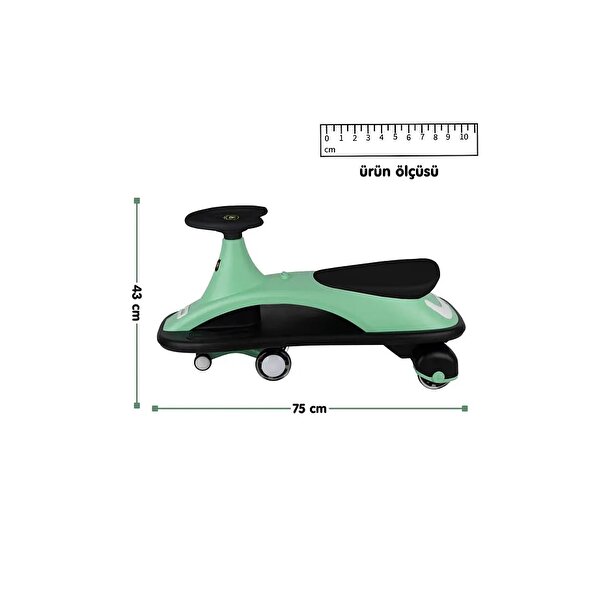 Sesli ve Işıklı Royal Swing Car Yeşil