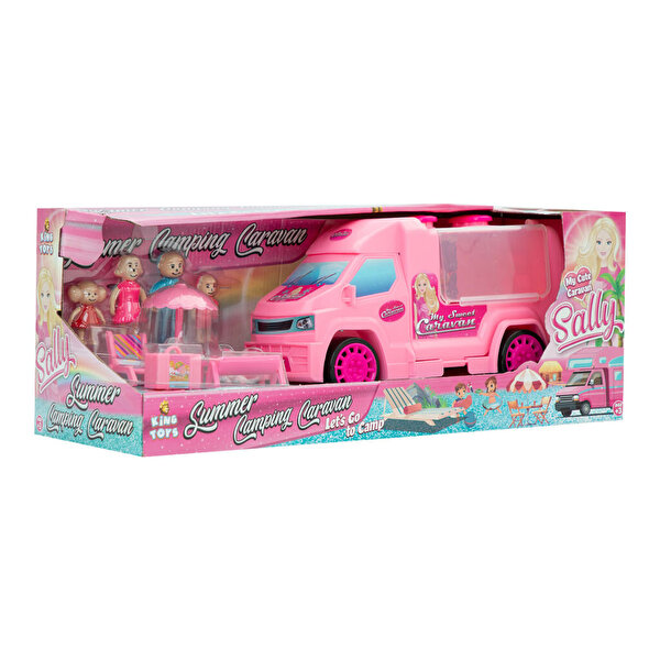Sally Karavan Kamp Seri̇si̇ Fi̇gürlü Oyun Seti̇ Toz Pembe