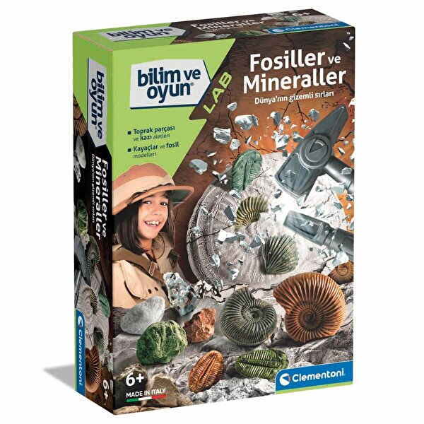 Clemetoni Bilim ve Oyun Fosiller ve Mineraller Kazı Seti