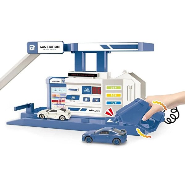 Die Cast Mavi Benzin İstasyonu Seti