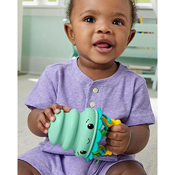 Fisher Price Deniz Dostları 2'si 1 Arada Silikon Çıngırak Jellyfish JHB57