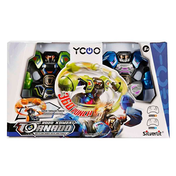 Silverlit Sesli ve Işıklı Uzaktan Kumandalı Robo Kombat Tornado 2’li Paket Siyah Gri
