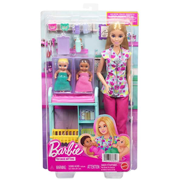 Barbie Kariyer Bebekleri Çocuk Doktoru Oyun Seti JMK12