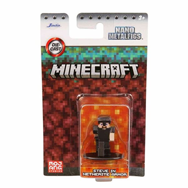 Minecraft Nano Tekli Metal Figür Steve In Netherite Armor