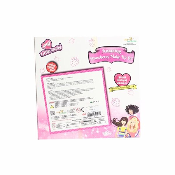 Çilek Kutulu Üçlü Makyaj Seti Pembe Çilek