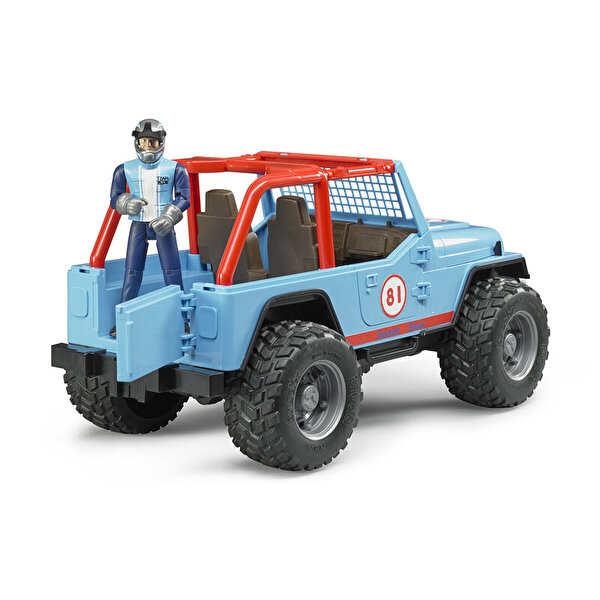 Bruder Jeep Cross Safari̇ Aracı ve  Kasklı Pi̇lotu