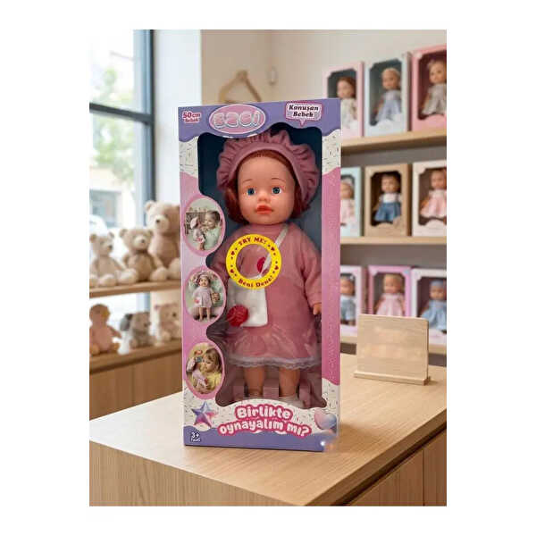 Konuşan Ezgi Pembe Elbiseli Et Bebek 50 Cm